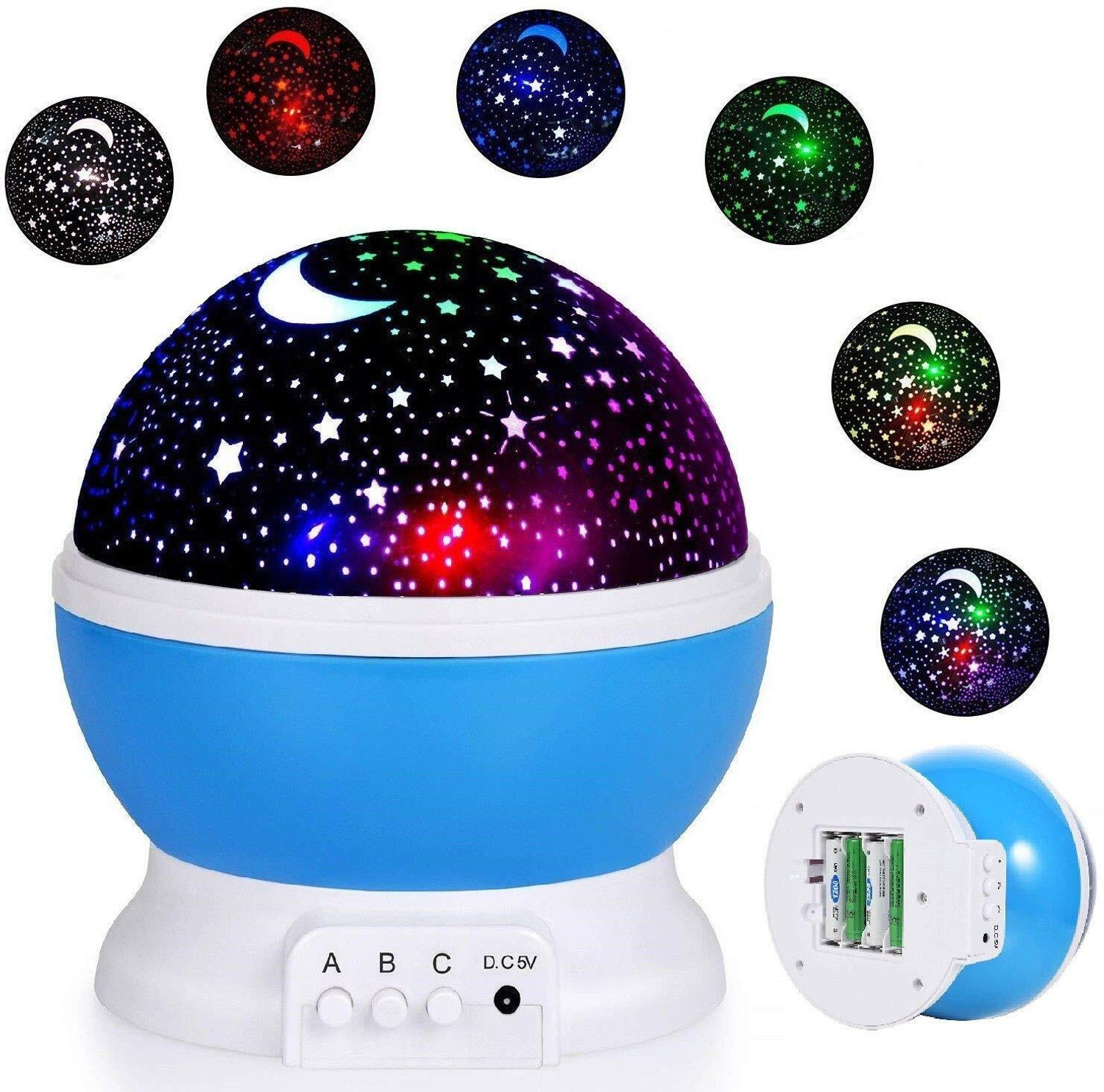 Image of TOYTONIC Star Projector Night Light | Rotating Galaxy Lamp for Kids | LED Room Decor Slingshots