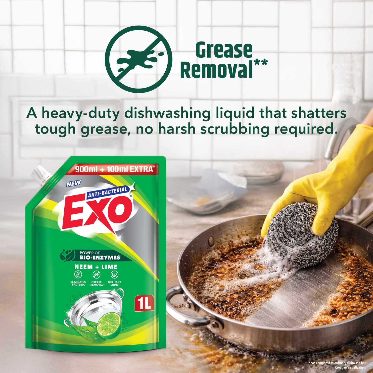 Image of Exo Power of Bio-Enzymes (900ml + 100ml Extra) Refill Pouch Dish Cleaning Gel