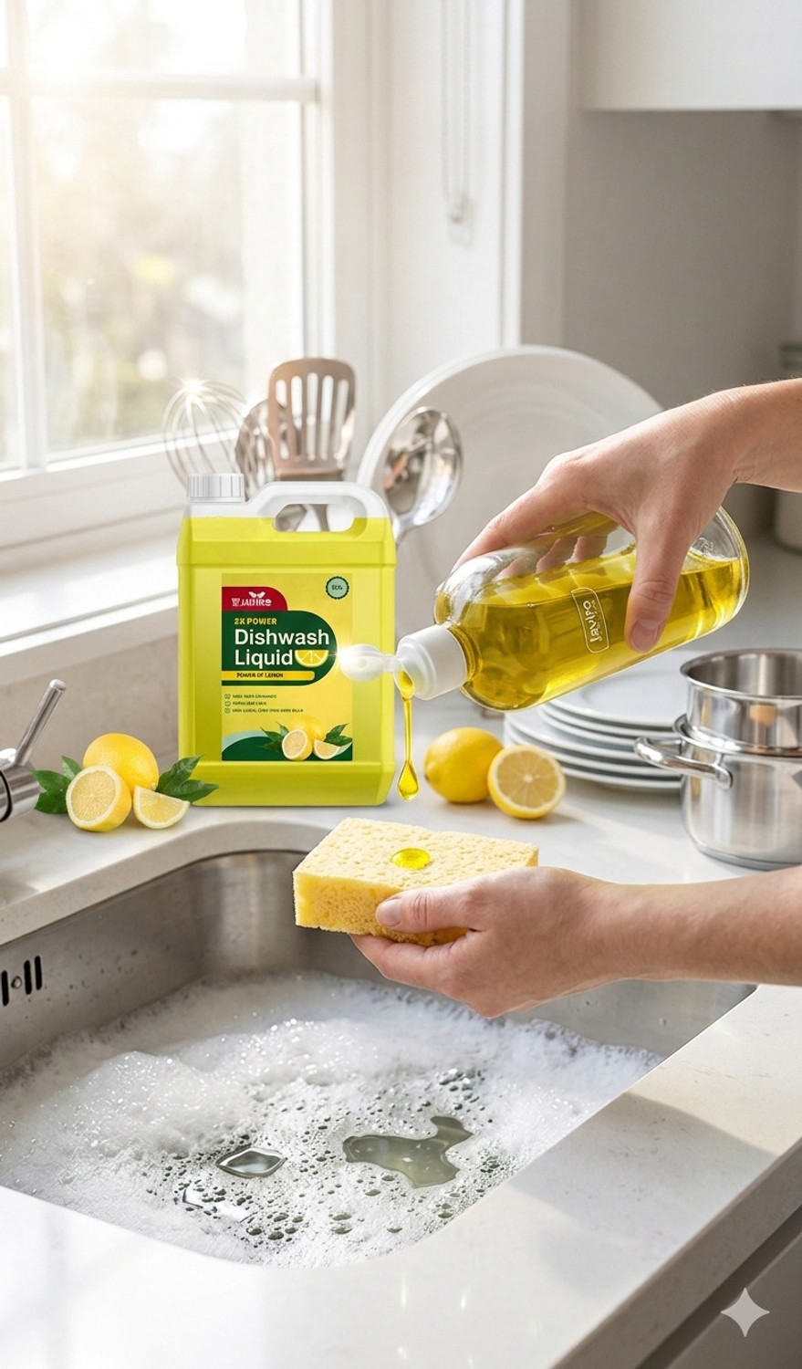 Image of javiro Lemon Anti-Bacterial Disinfectant Dish & Utensil cleaning gel Dish Cleaning Gel