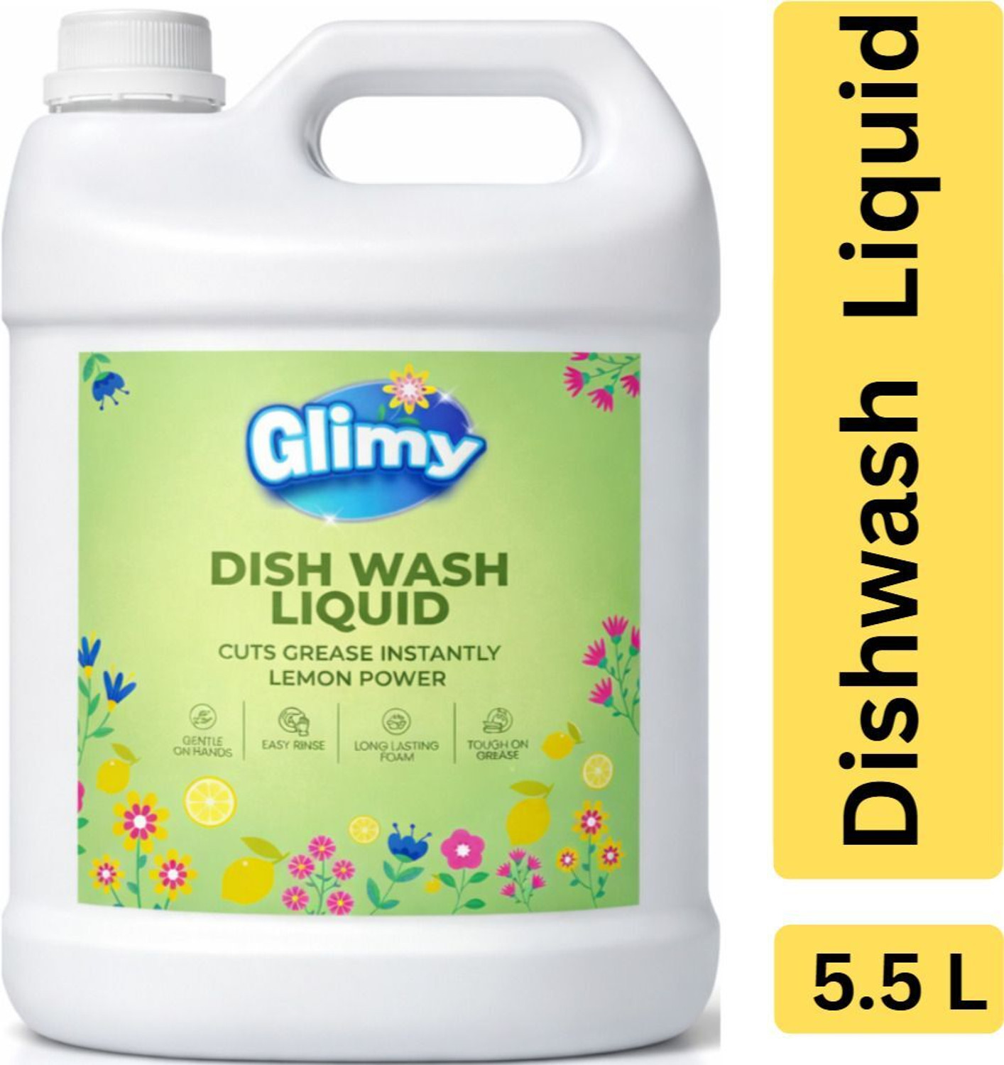 Image of GLIMY Dishwash Liquid | Powerful Grease Remover | Thick High-Foam Formula Dish Cleaning Gel