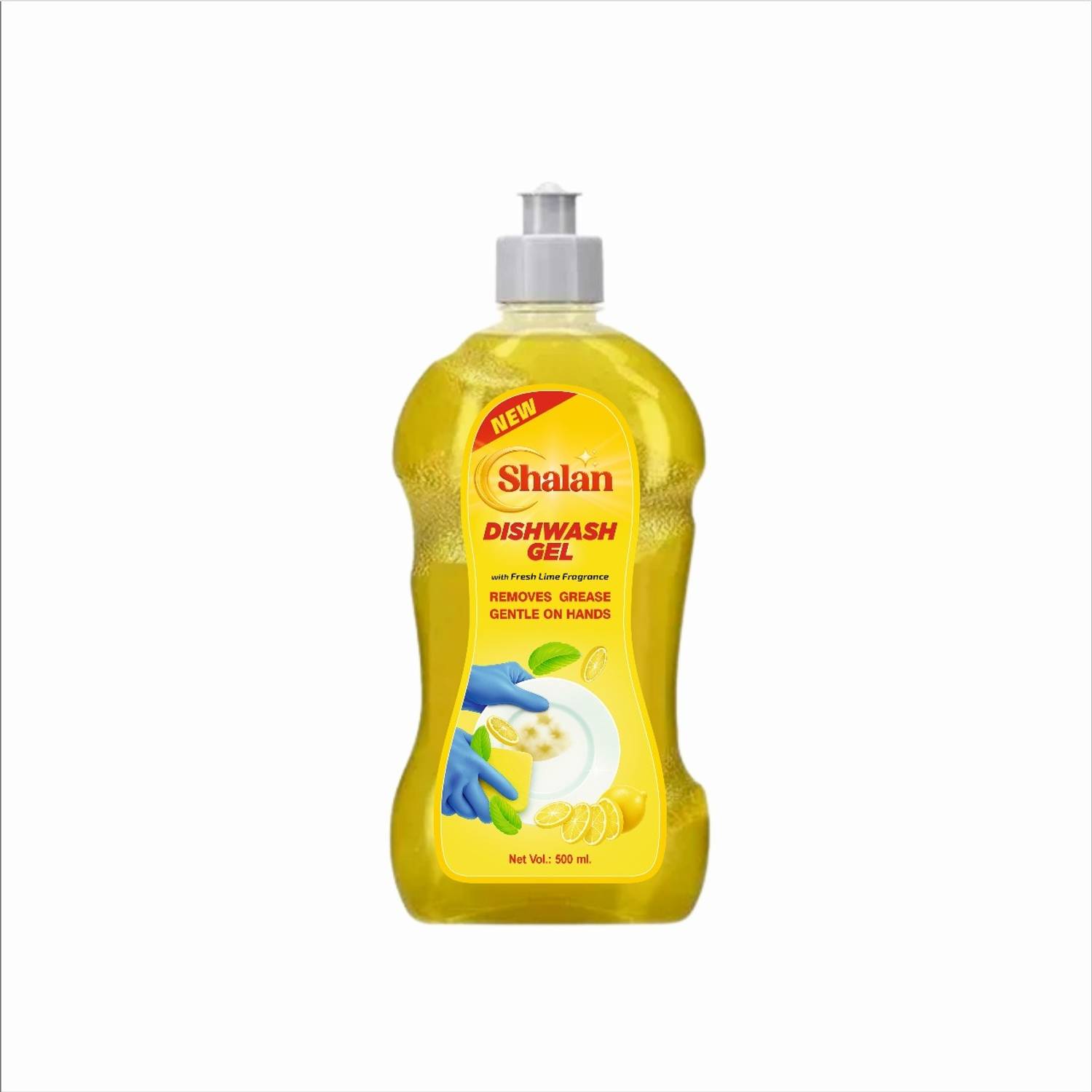 SHALAN Dishwash Gel Fresh Lime Fragrance,Removes Grease (500 ml)