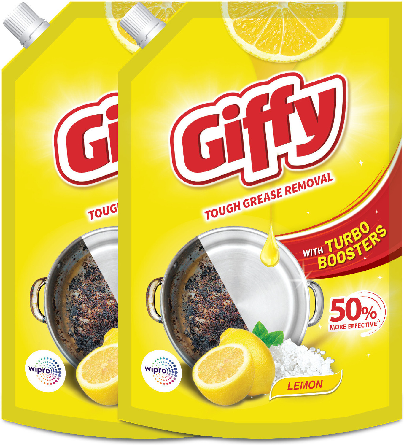 Image of Giffy Concentrated Liquid Dish Wash Gel with Active Salt & Lemon Dish Cleaning Gel