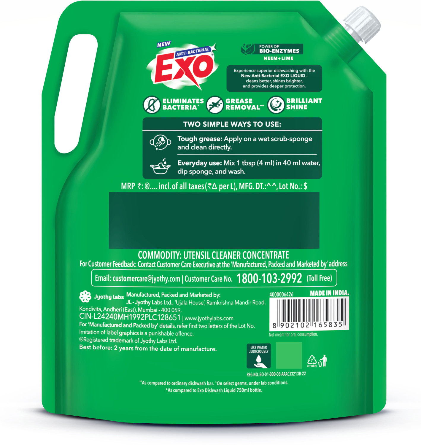 Image of Exo Power of Bio-Enzymes Refill Pouch Dish Cleaning Gel