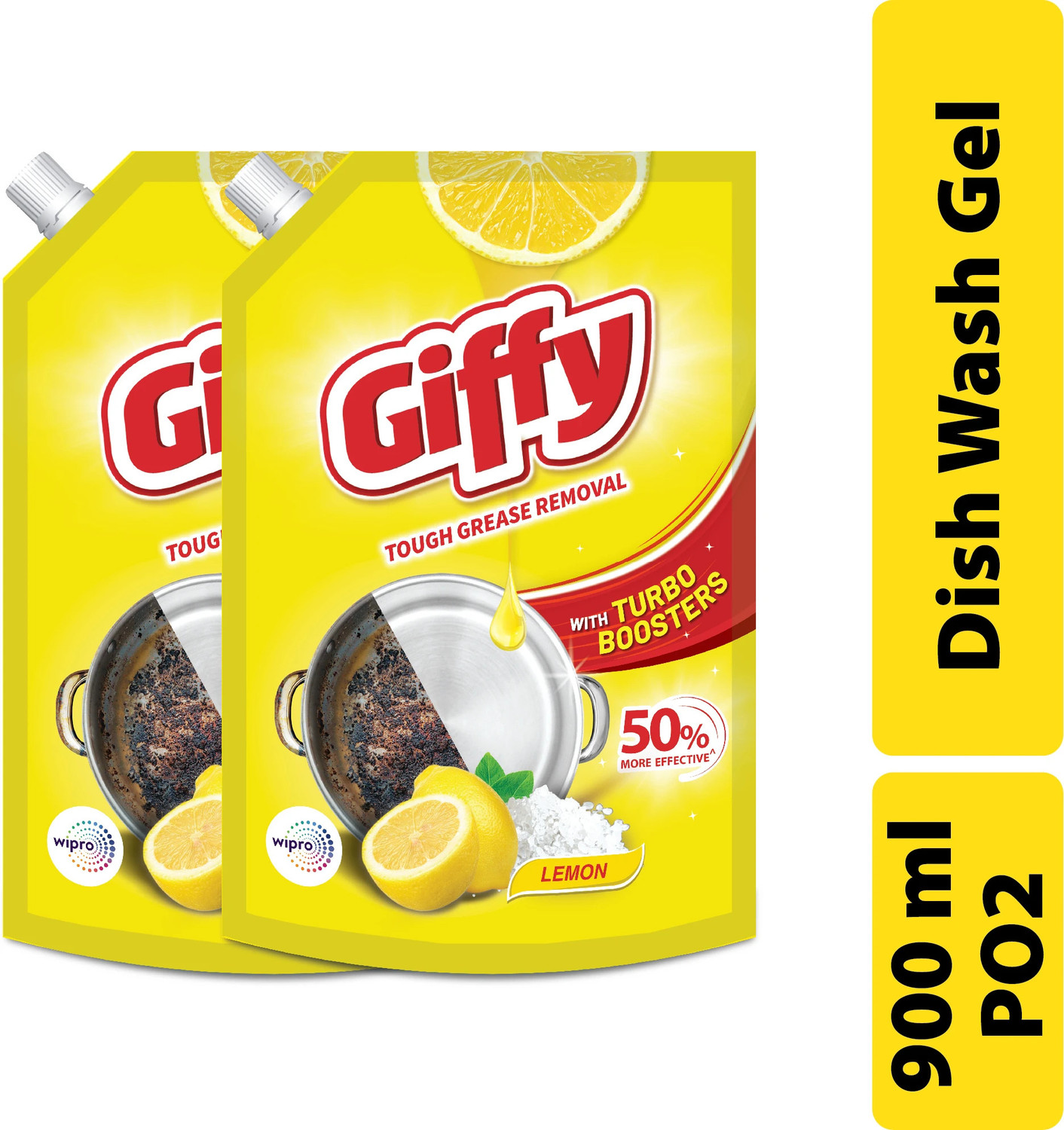 Image of Giffy Concentrated Liquid Dish Wash Gel with Active Salt & Lemon Dish Cleaning Gel