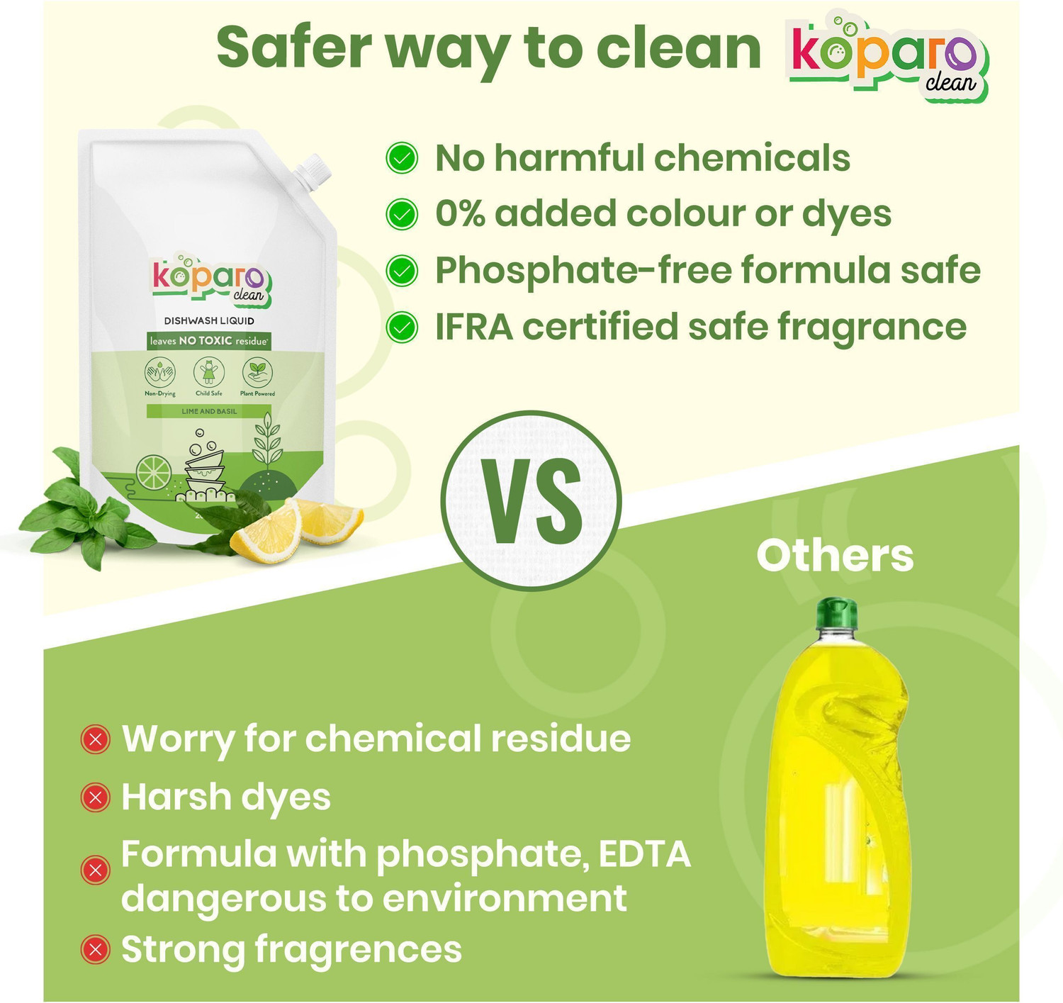 Image of Koparo Organic Dishwash Liquid | Natural & Non-Toxic | Soft on Hands | Baby & Pet Safe| Dish Cleaning Gel