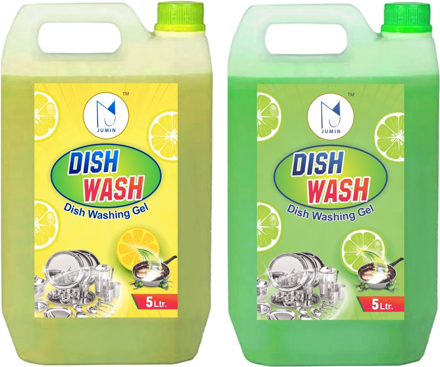 Jumin Dishwash Combo 5L Yellow+5L Green Liquid, Kitchen Utensil C