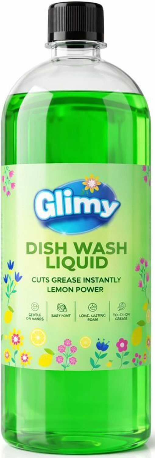 Image of GLIMY Dishwash Liquid | Powerful Grease Remover | Thick High-Foam Formula Dish Cleaning Gel
