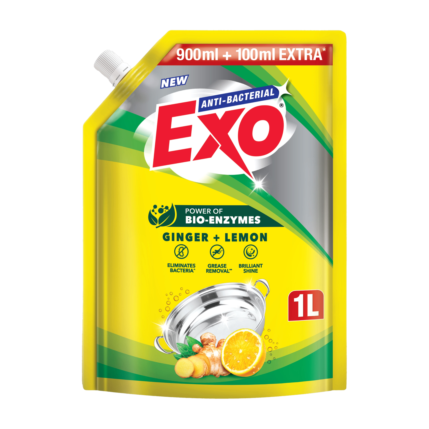 Image of Exo Power of Bio-Enzymes (900ml + 100ml Extra) Refill Pouch Dish Cleaning Gel