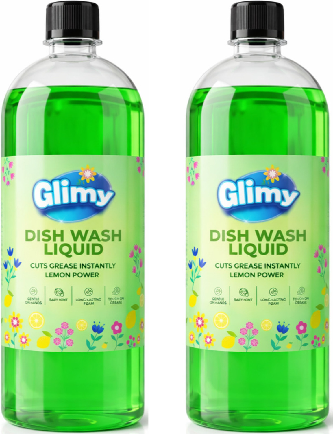 Image of GLIMY Dishwash Liquid | Powerful Grease Remover | Thick High-Foam Formula Dish Cleaning Gel