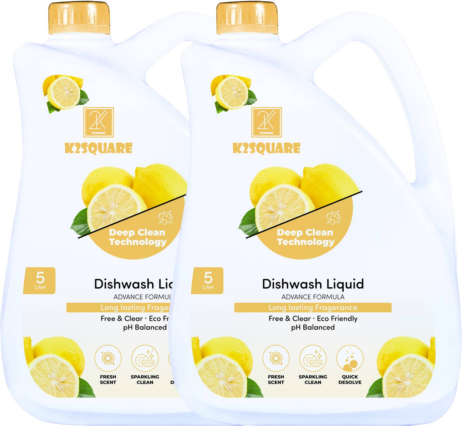 K2SQUARE 10 LTR Non Acidic dish wash Liquid Detergent (10l) Dish