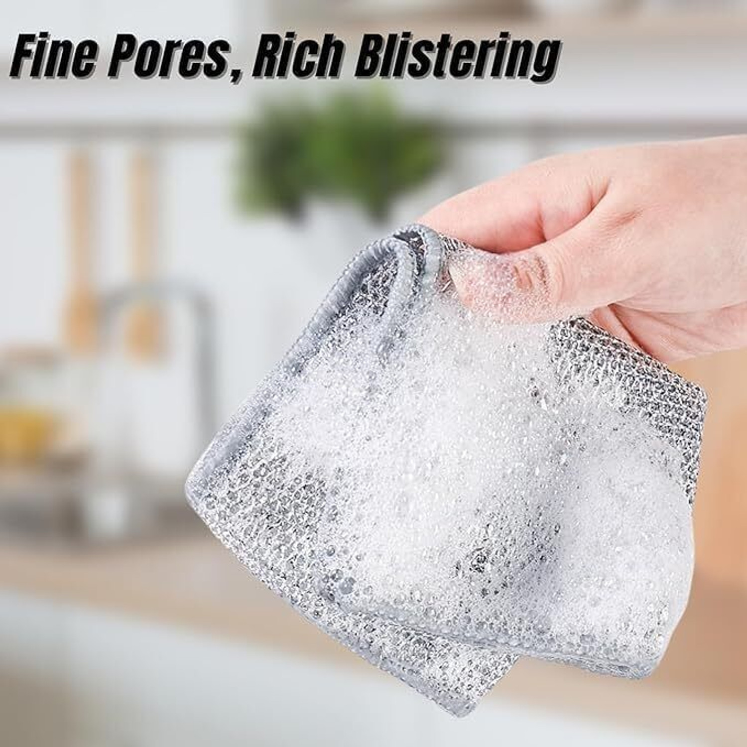 Image of Hitvik Multifunctional Wire Dishcloth, Steel Wire Dish Towel,Dishwashing Scrub Pad DN17 Dishwash Bar