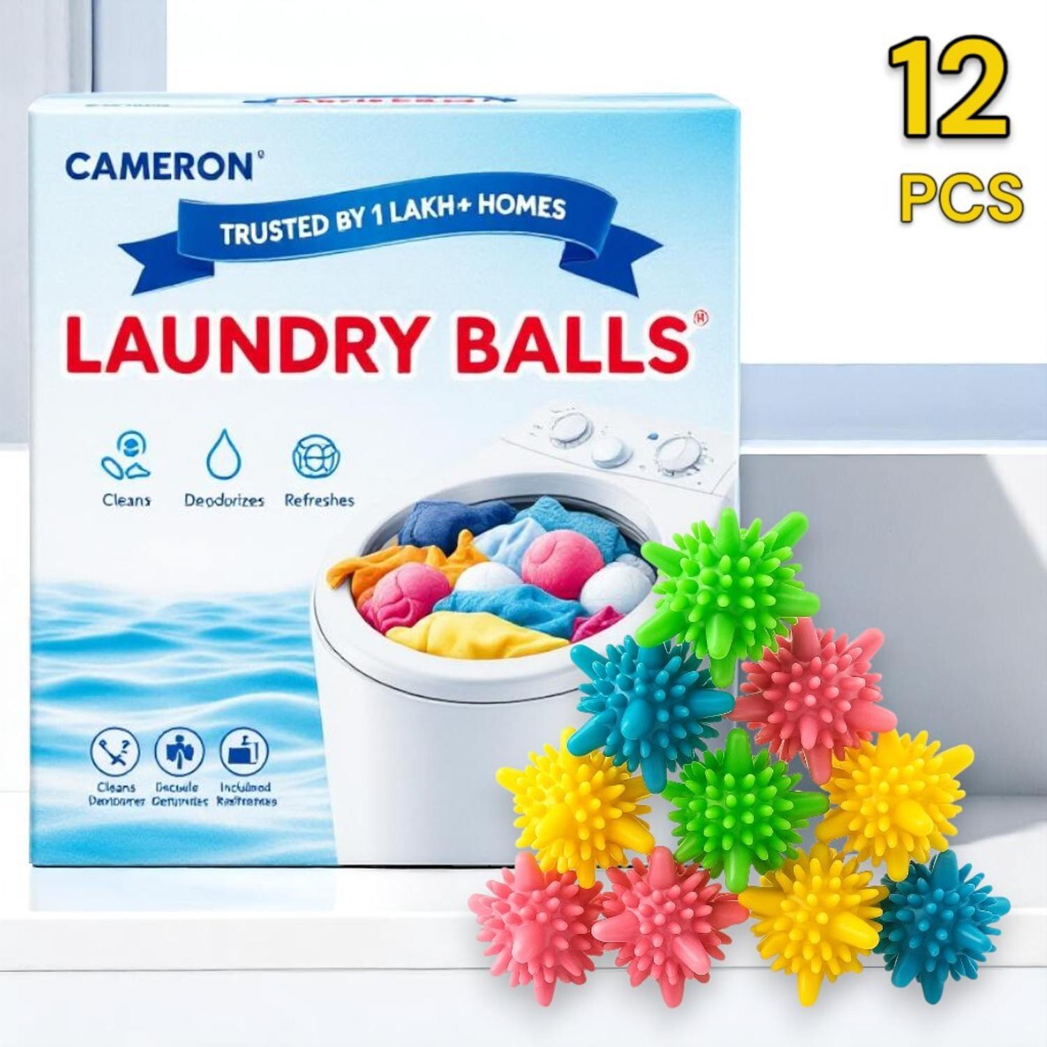 Image of Cameron Silicone Washing Machine Ball Fuzz Remover Dishwash Bar
