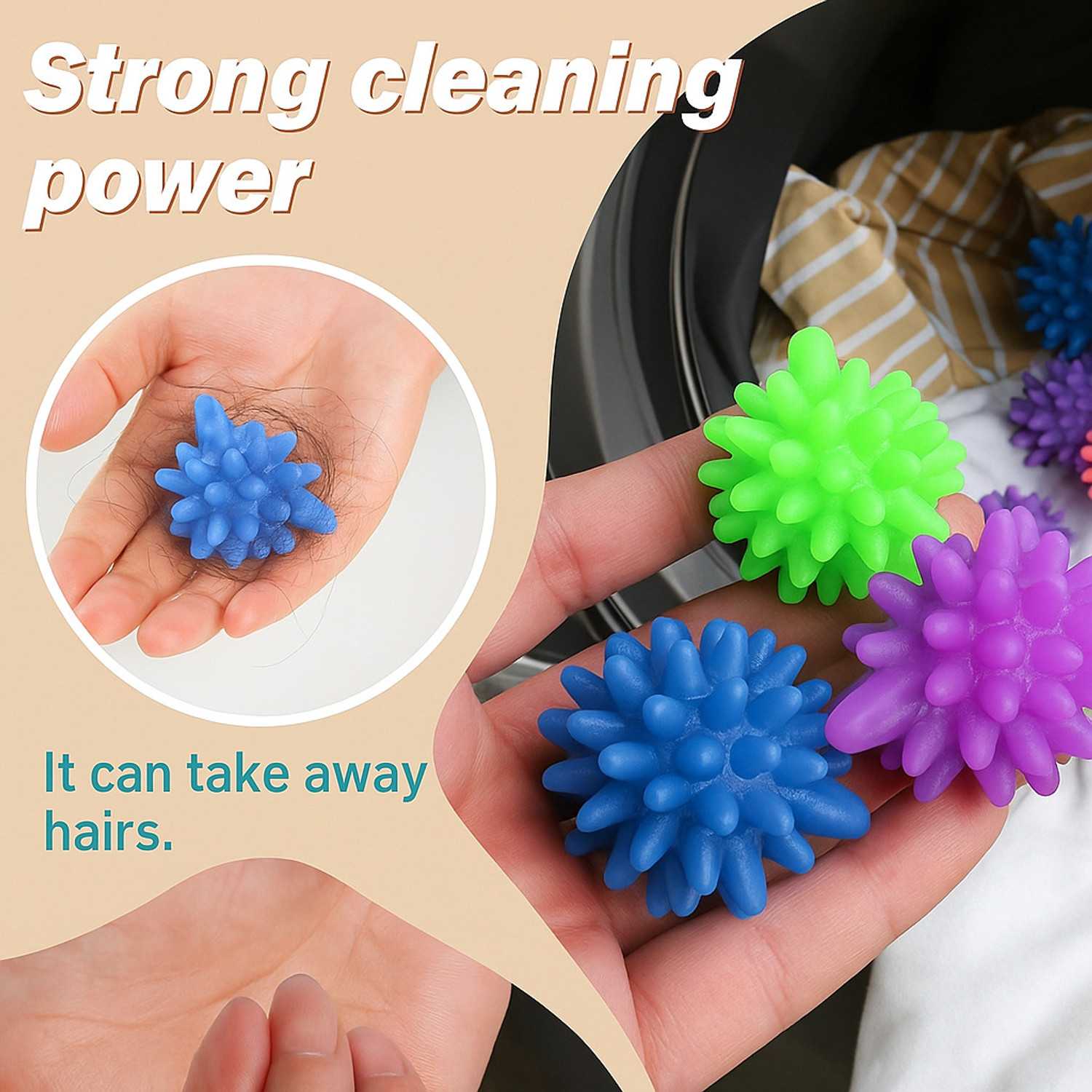Image of Cameron Silicone Washing Machine Ball Fuzz Remover Dishwash Bar
