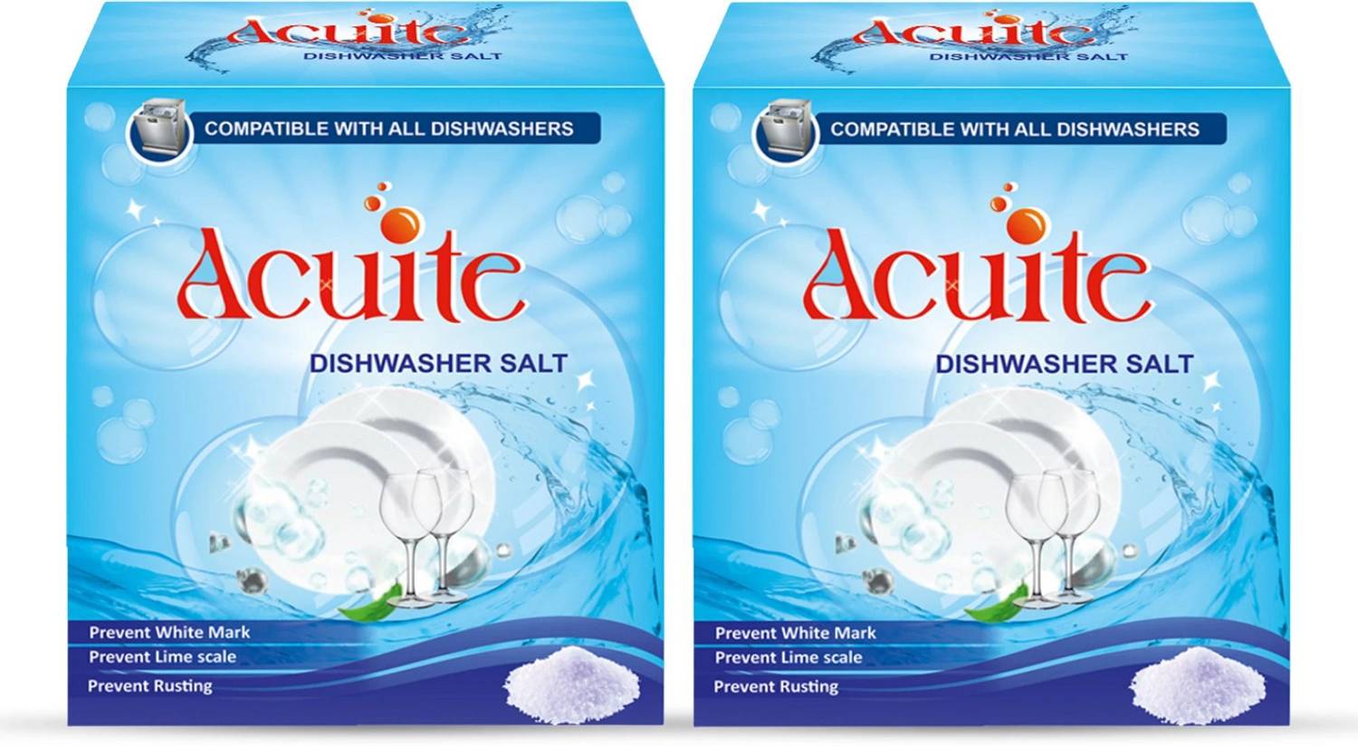 Acuite Dishwasher Crystallized Salt 1Kg (Pack of 2) Dishwashing Detergent