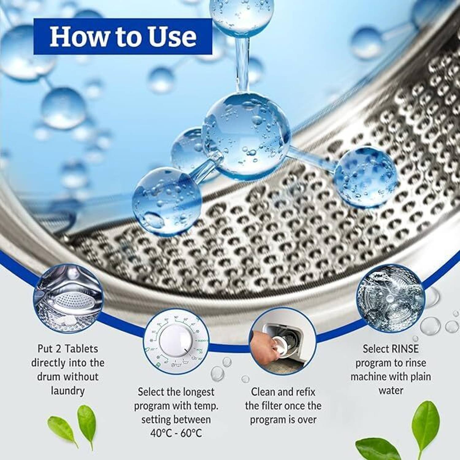 Klenzmo Washine Machine cleaner and descaler for front and top