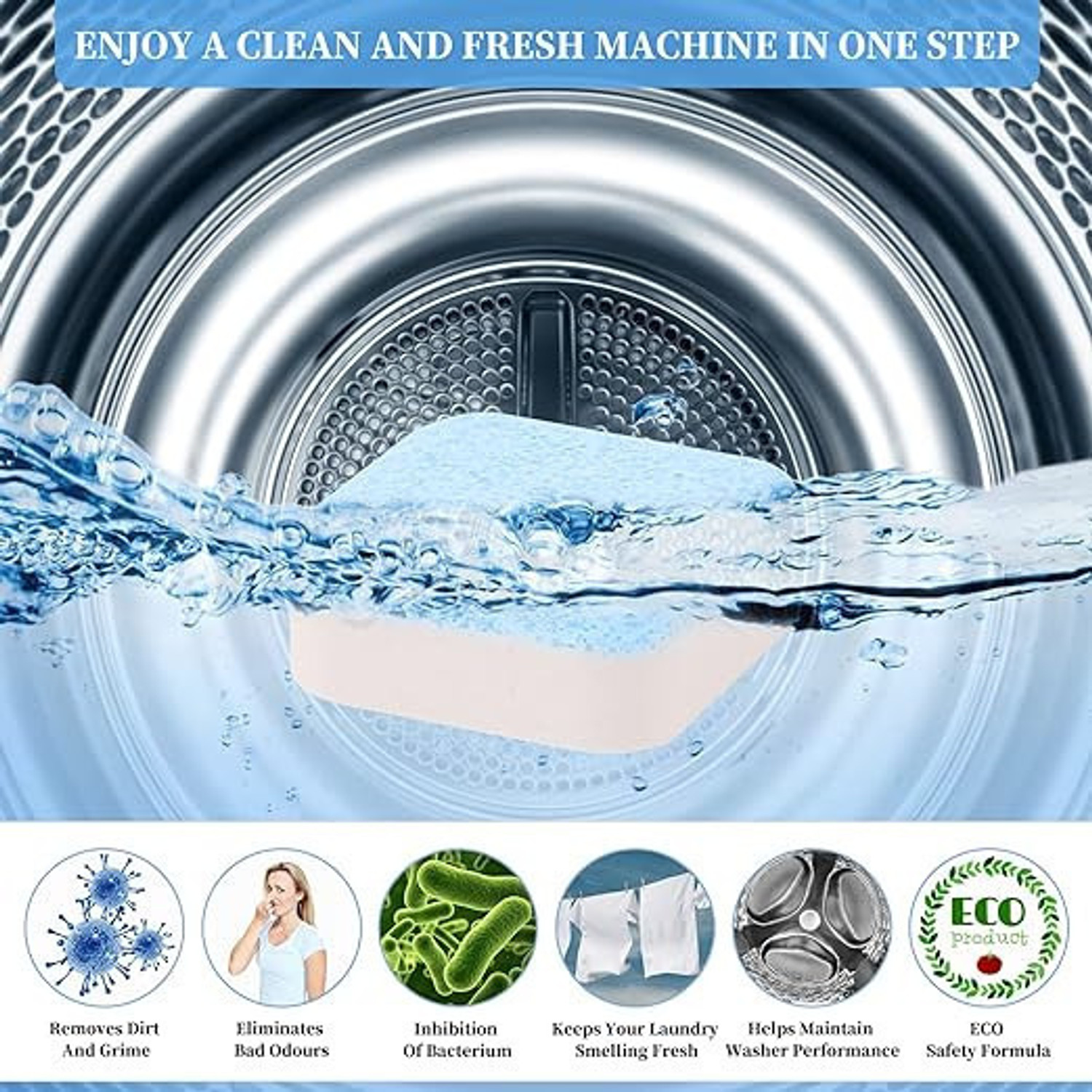 Image of Fignite Eco-Friendly Washing Machine Drum-Tub Ultimate Cleaning Dishwashing Detergent