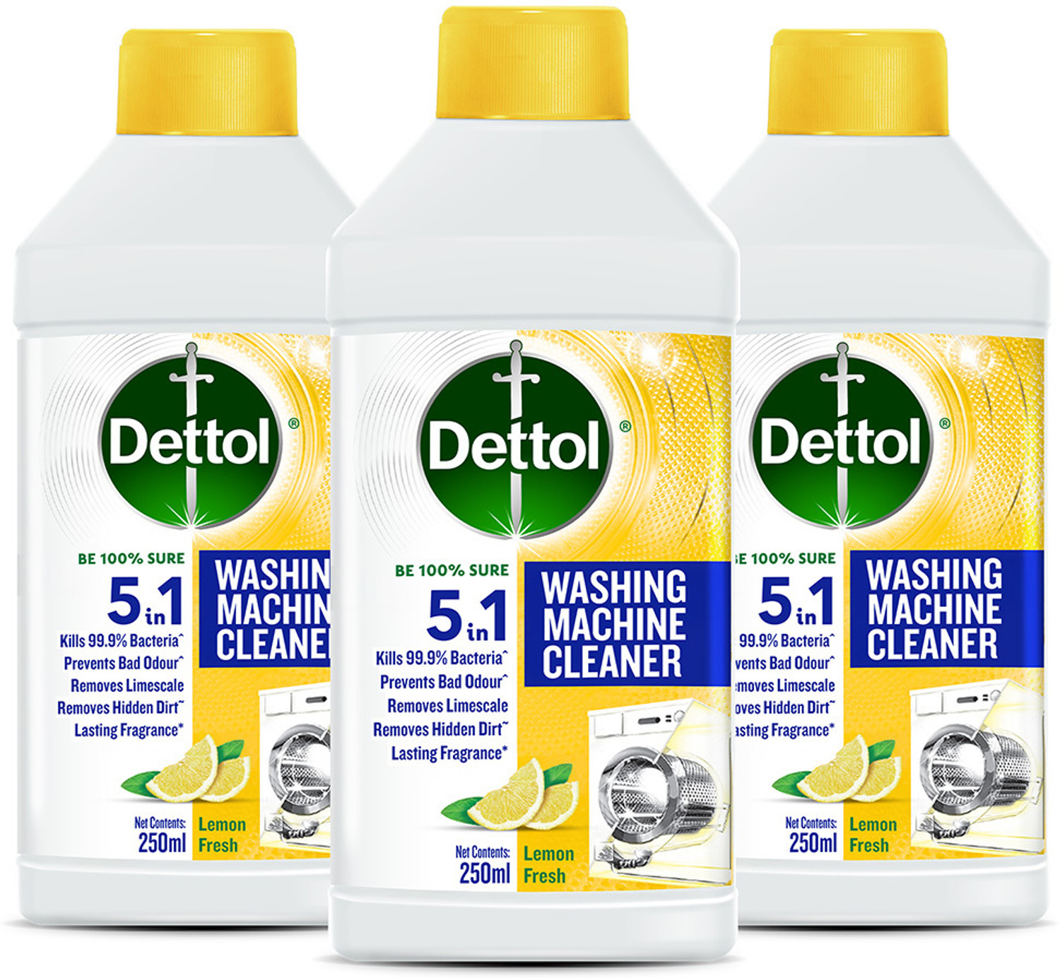 Image of Dettol 5 in 1 Washing Machine Cleaner Lemon Dishwashing Detergent