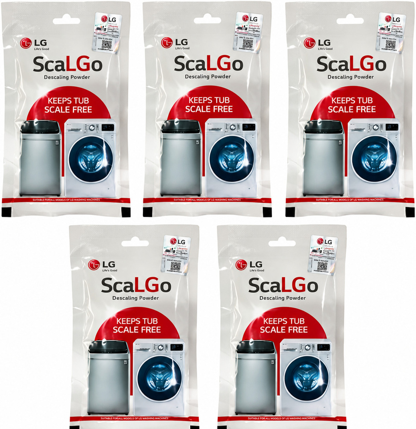 Image of hias L G ScaL Go Descaling Washing Machine Descaler Powder (Pack 5) Dishwashing Detergent