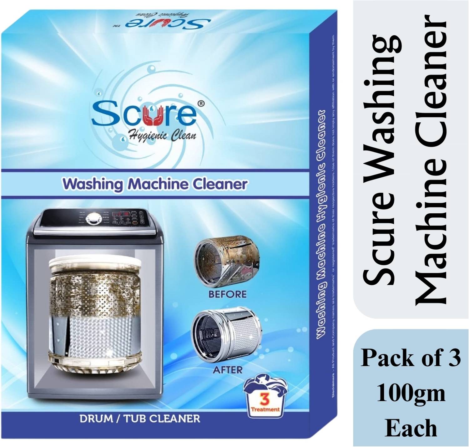 Scure WASHING MACHINE TUB/DRUM CLEANING POWDER Dishwashing Deterg