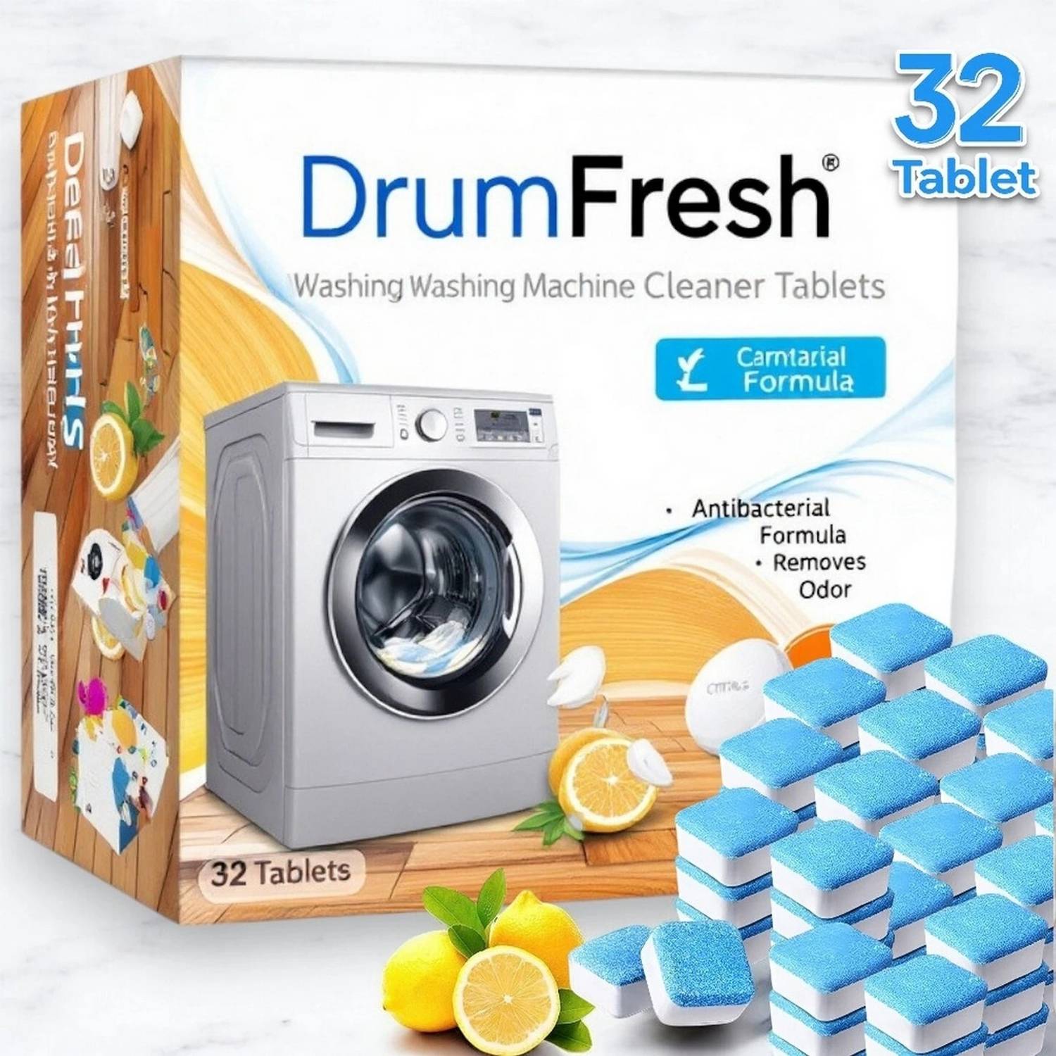 Washing Tablet Multipurpose Washing Machine Drum Cleaner for Top and Front Load Dishwashing Detergent - Image 1