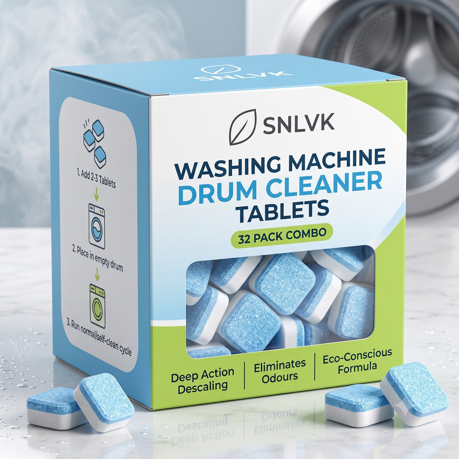 Image of SN-LVK Deep Cleaning Washing Machine Cleaner Tablets, Descaler High Quality Dishwashing Detergent