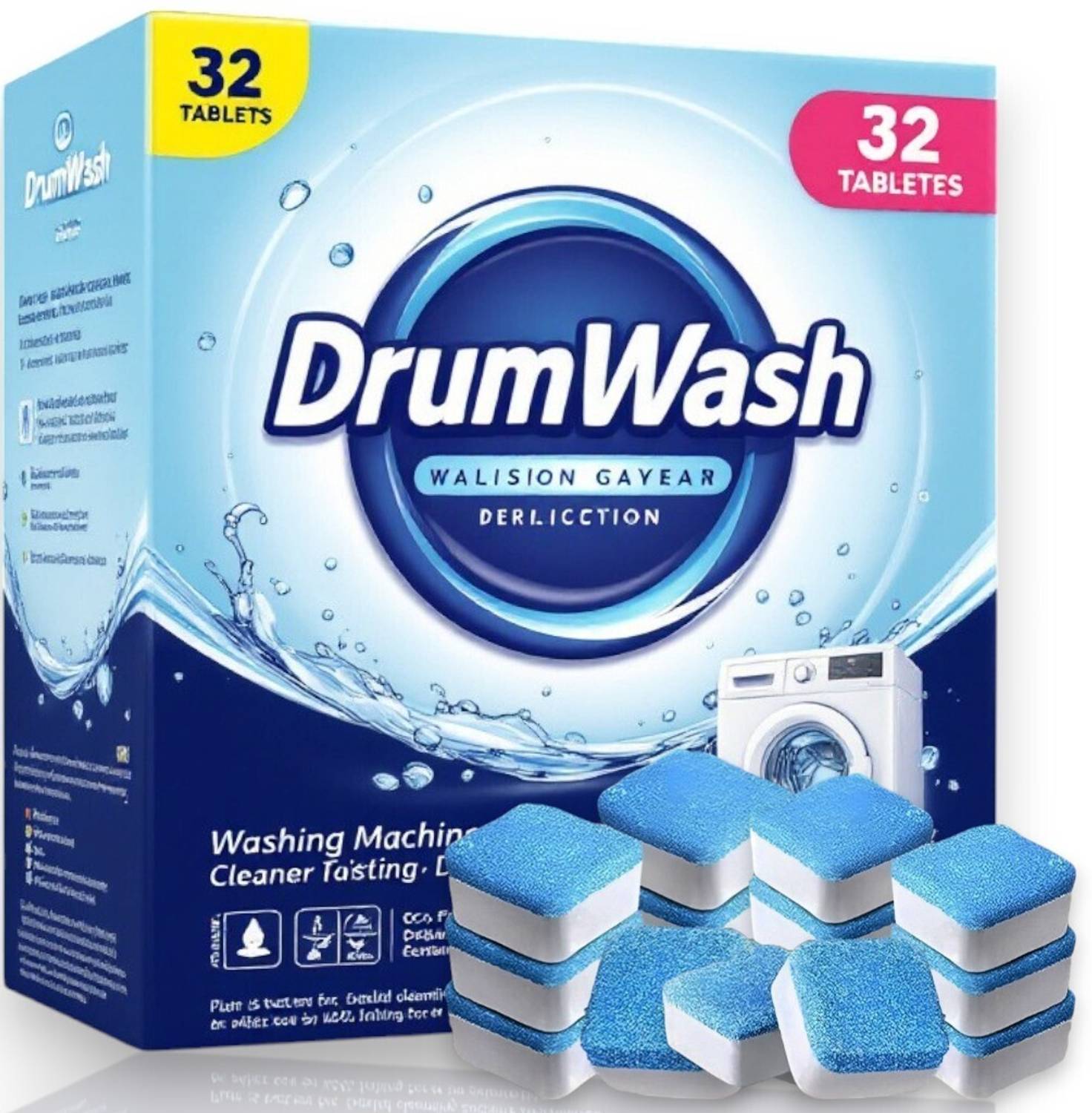 DrumFresh 32 Pcs Ultimate Washing Machine Cleaning Tablets Powe