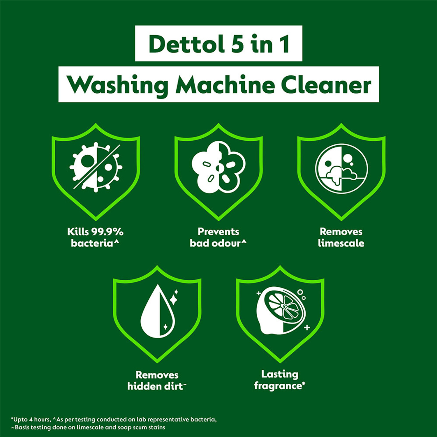 Image of Dettol 5 in 1 Washing Machine Cleaner Lemon Dishwashing Detergent