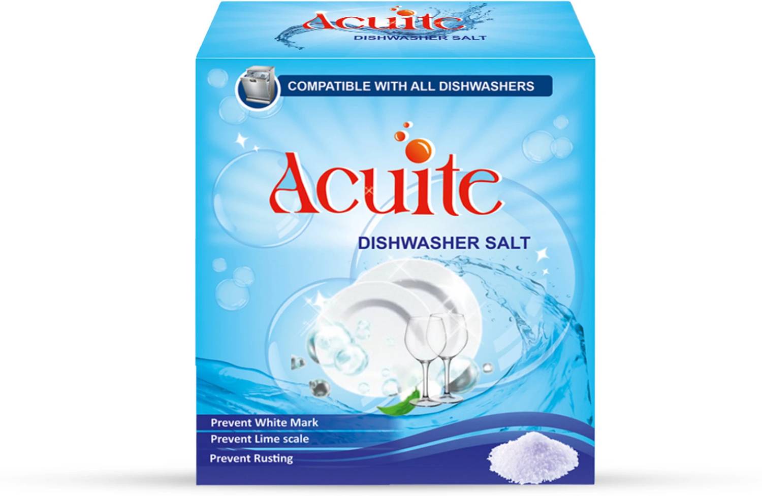 Acuite Dishwasher Crystallized Salt 1Kg |Improves Cleaning Efficiency Dishwashing Detergent