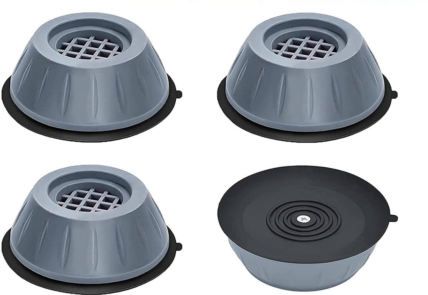 AKGENIC Pack of 4 Leg Stands for Washing Machine Foot Mat Anti Vibration Dishwashing Detergent