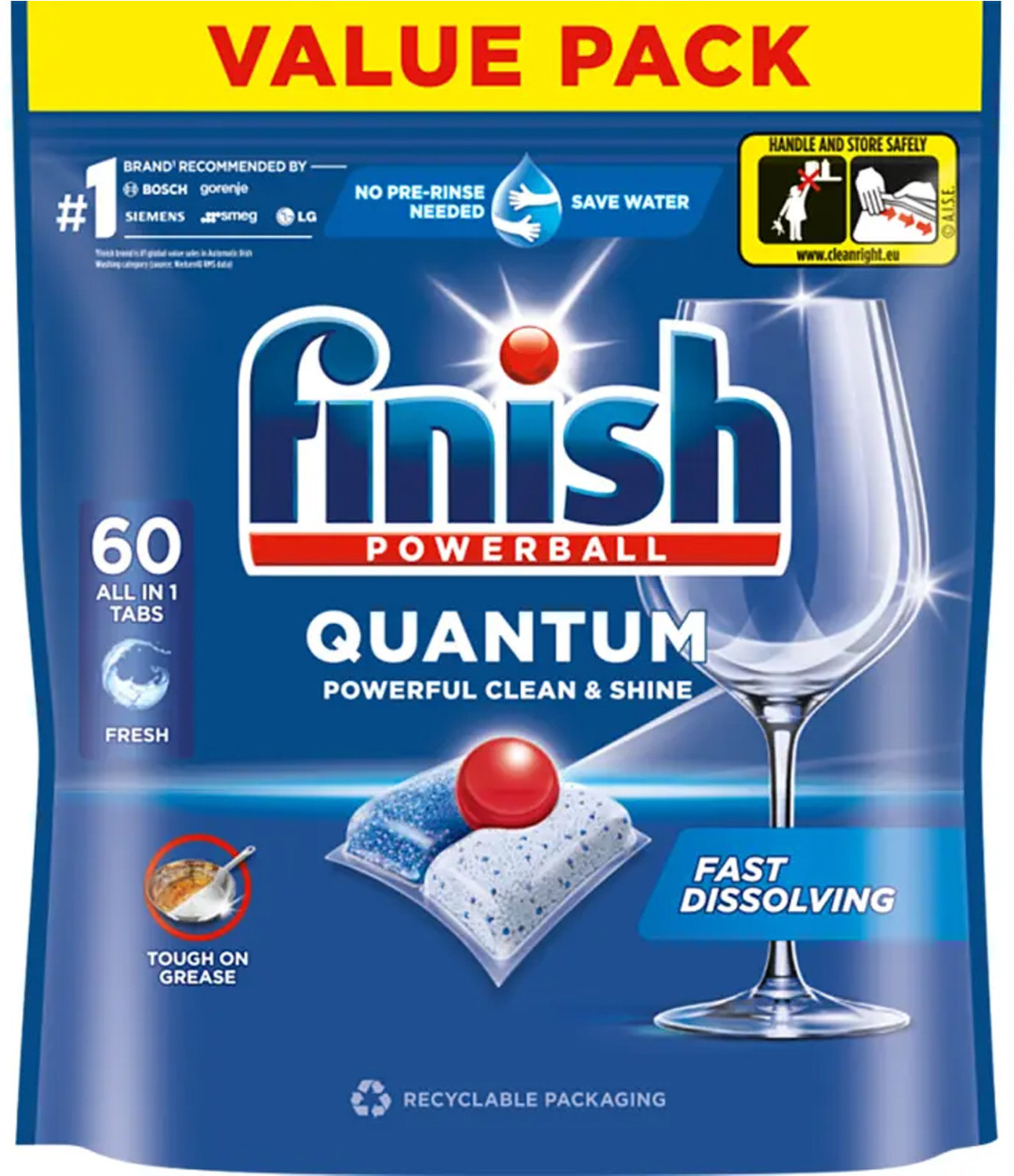 Image of Finish Dishwasher Tablets Quantum 60 Reg Dishwashing Detergent