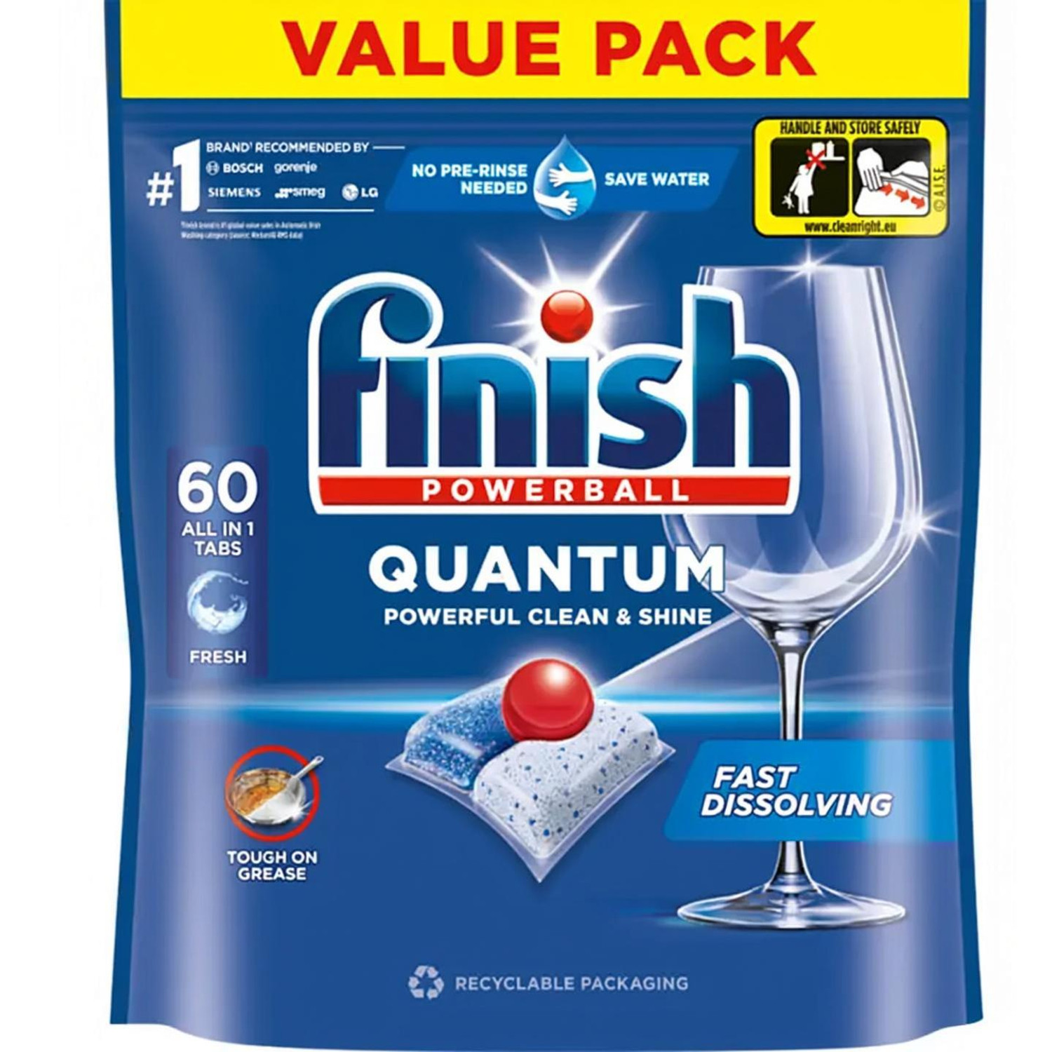 Image of Finish Dishwasher Tablets Quantum 60 Reg Dishwashing Detergent