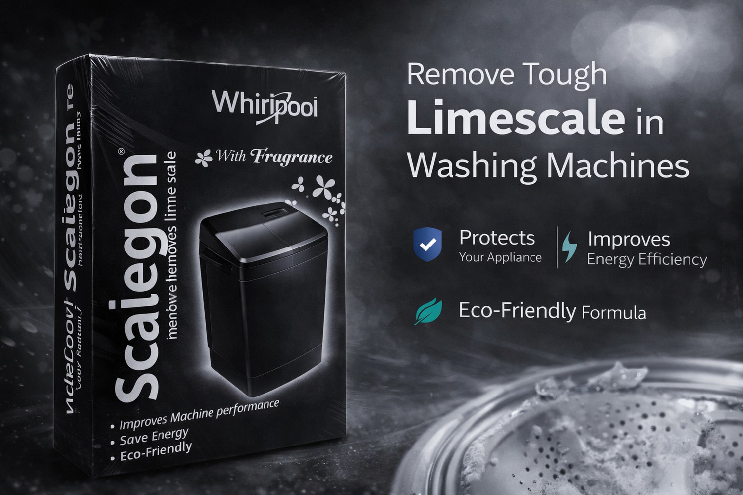 Image of scalegostore Whirlpool Scaiegon Drum Cleaner Powder Dishwashing Detergent (300 g)