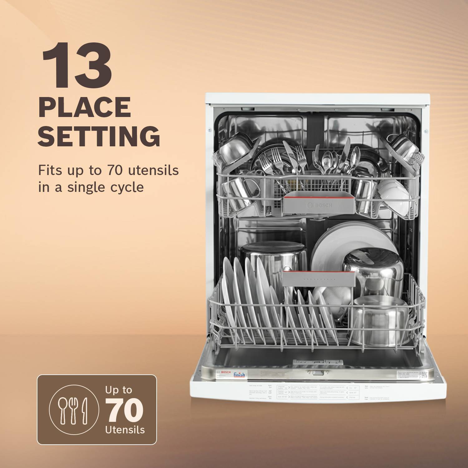 Bosch SMS66GW01I 13 Place Settings Dishwasher - Image 3