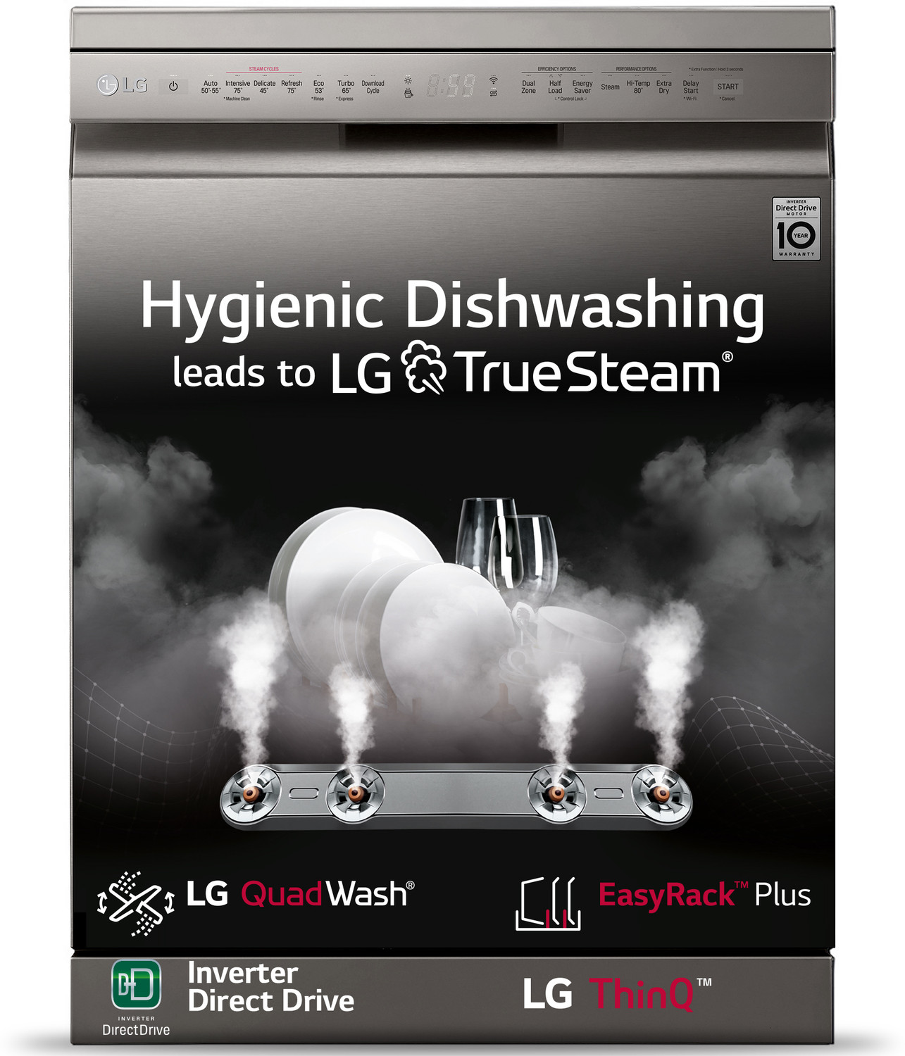 Image of LG DFB424FP Free Standing 14 Place Settings Intensive Kadhai Cleaning| No Pre-rinse Required Dishwasher