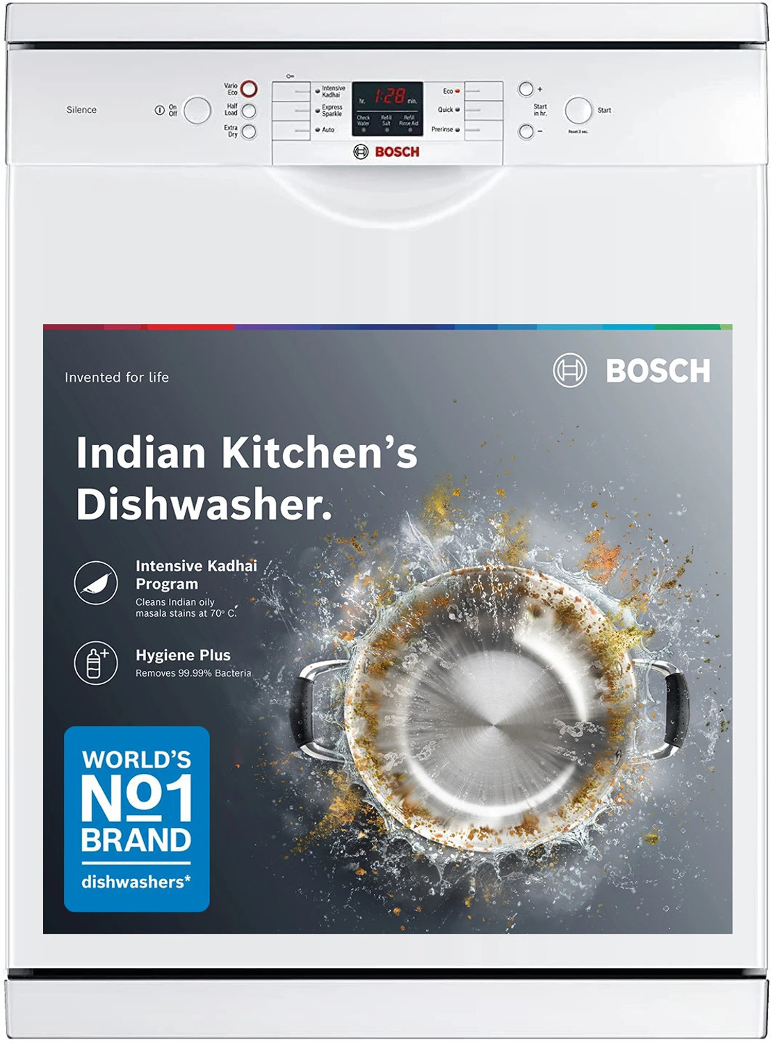 Image of BOSCH SMS66GW01I Free Standing 13 Place Settings Intensive Kadhai Cleaning| No Pre-rinse Required Dishwasher