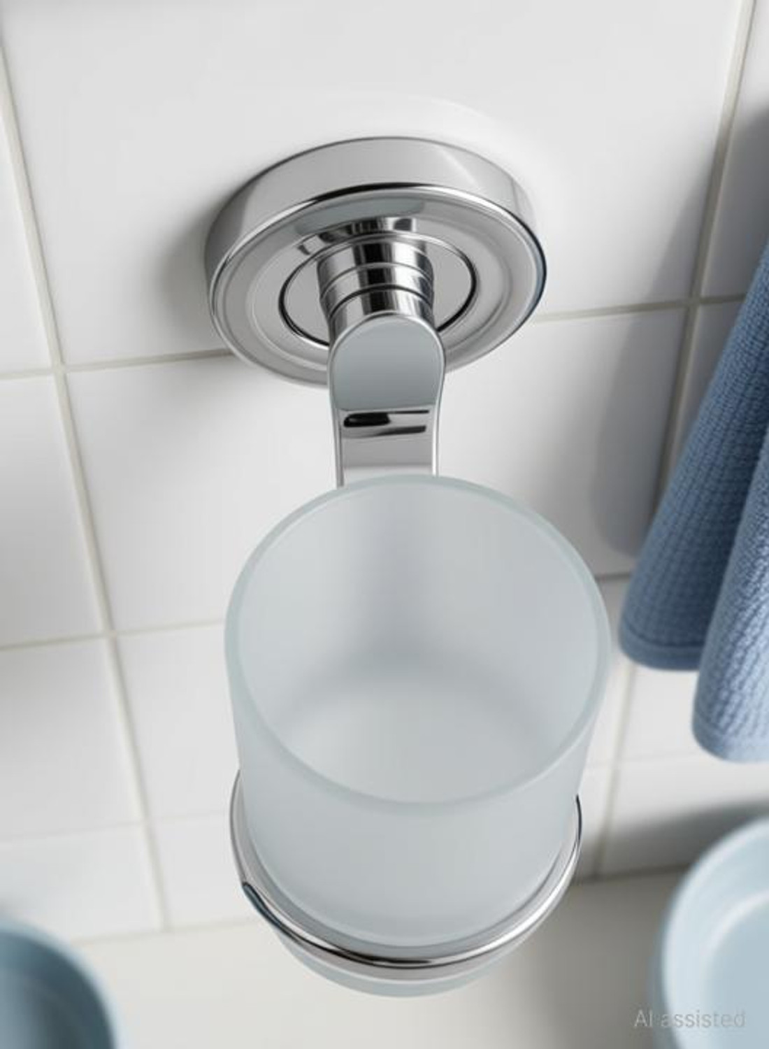Image of QUXOZO Aluminium, Glass, Stainless Steel Toothbrush Holder