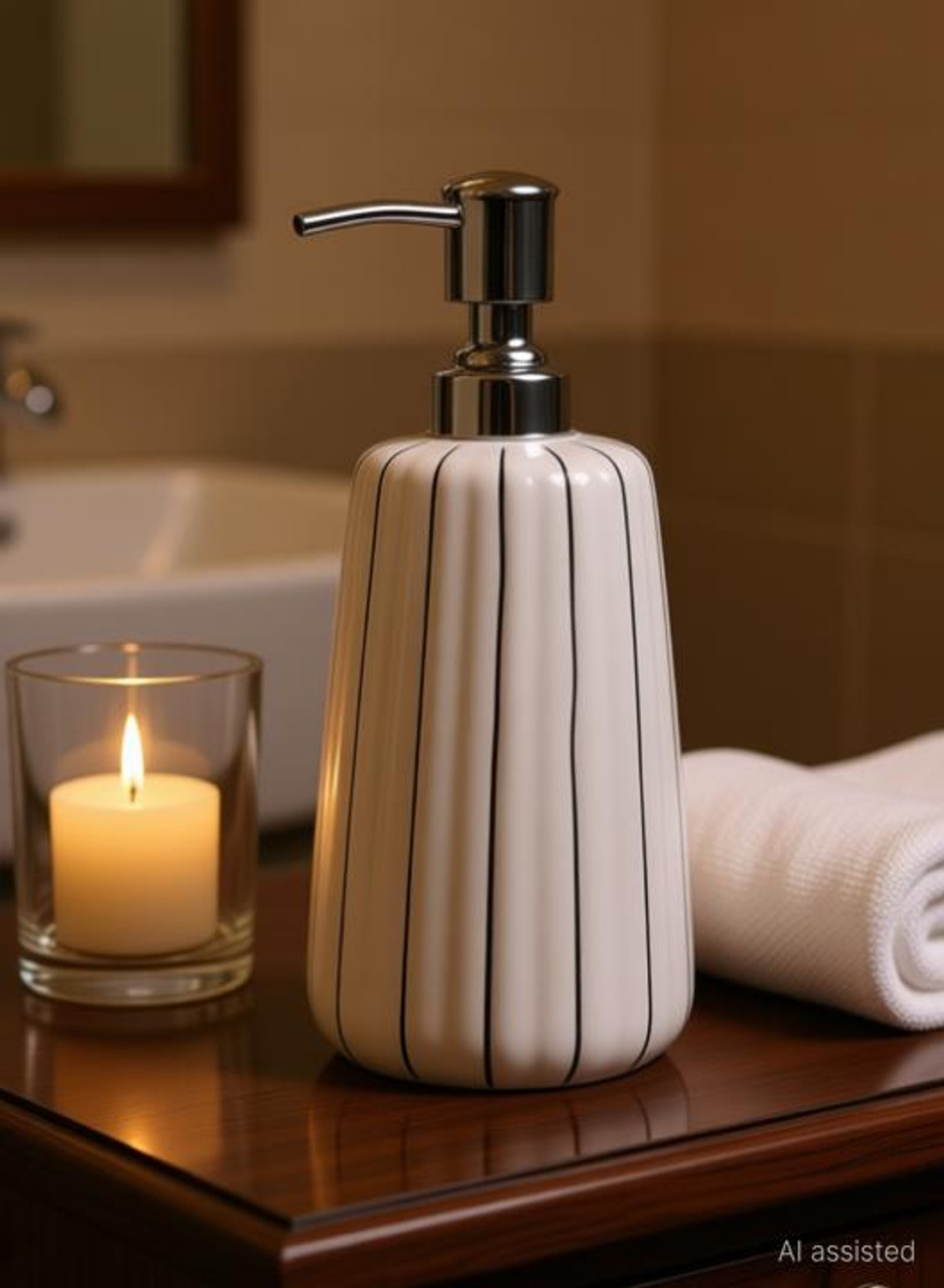 Image of Alpha Enterprises Luxury Bathroom Accessory Set of 3 Pcs | Ideal for Hotel , Home , Guest Room Ceramic Bathroom Set