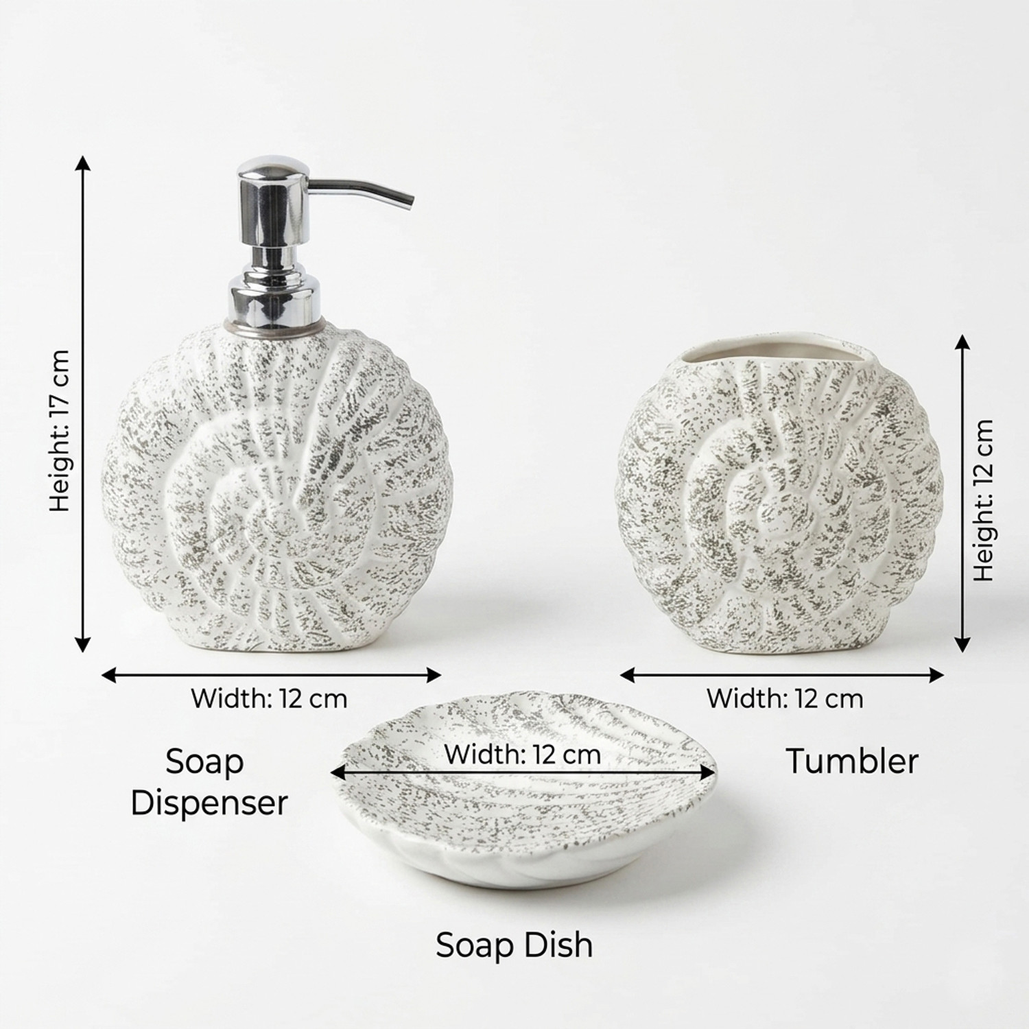 Image of Cerique Ceramic Bathroom Accessories Set Liquid Dispenser soap Tray Toothbrush Holder Ceramic Bathroom Set