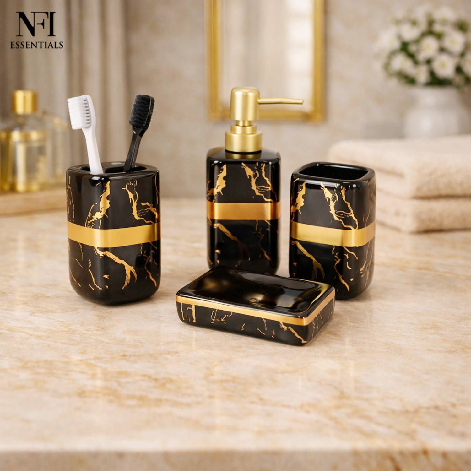 NFI Essentials Ceramic Bathroom Set Pack of 1 - Image 2