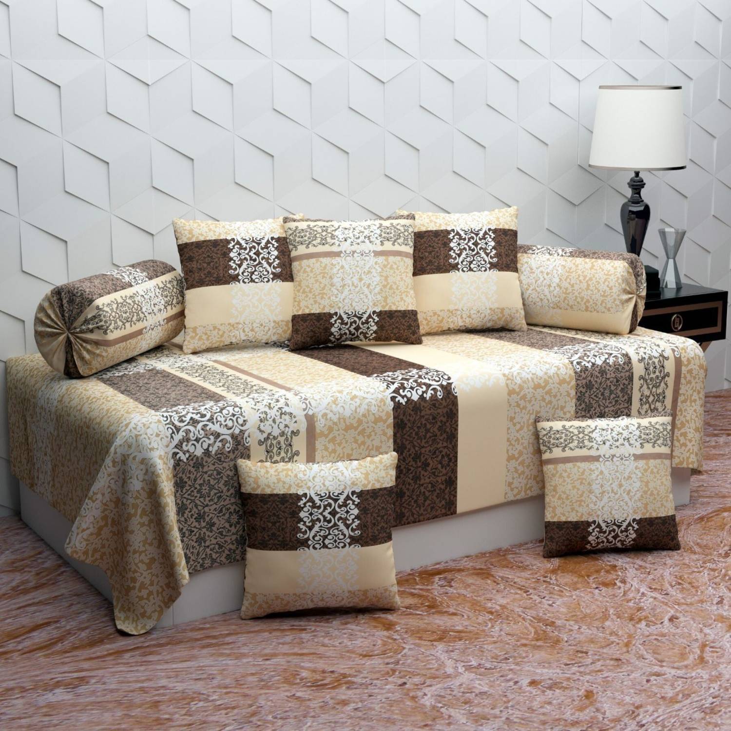 BELVOSTUM Polycotton Abstract Diwan Set
