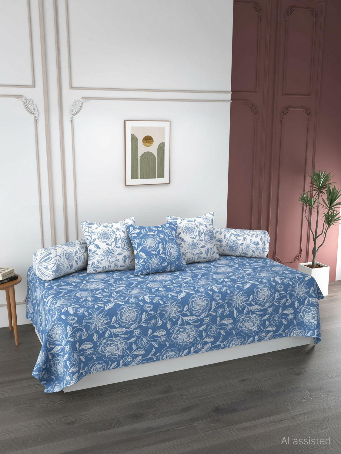 Image of HIDECOR Cotton Floral Diwan Set