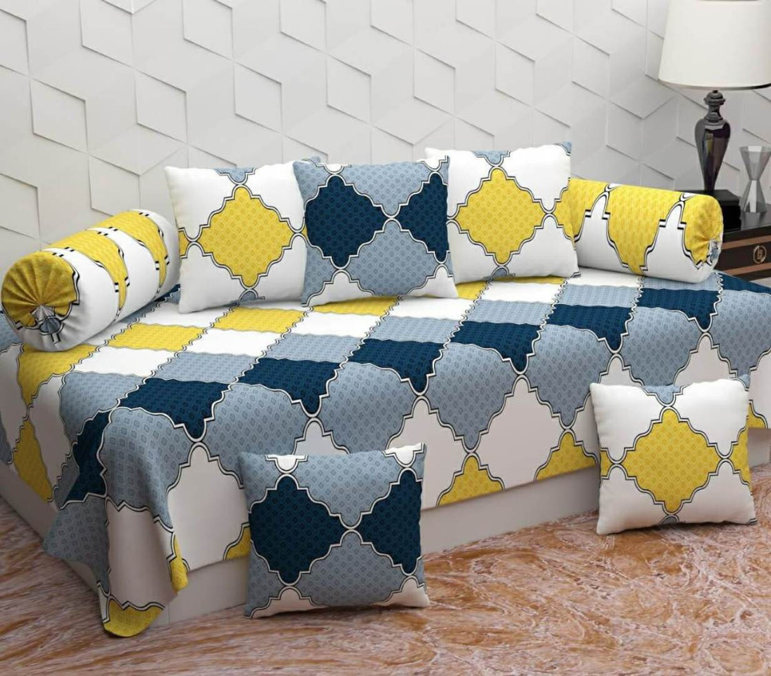 Image of BRUKSTYLEY Cotton Abstract Diwan Set