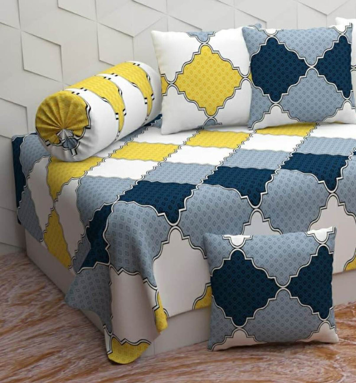 Image of BRUKSTYLEY Cotton Abstract Diwan Set