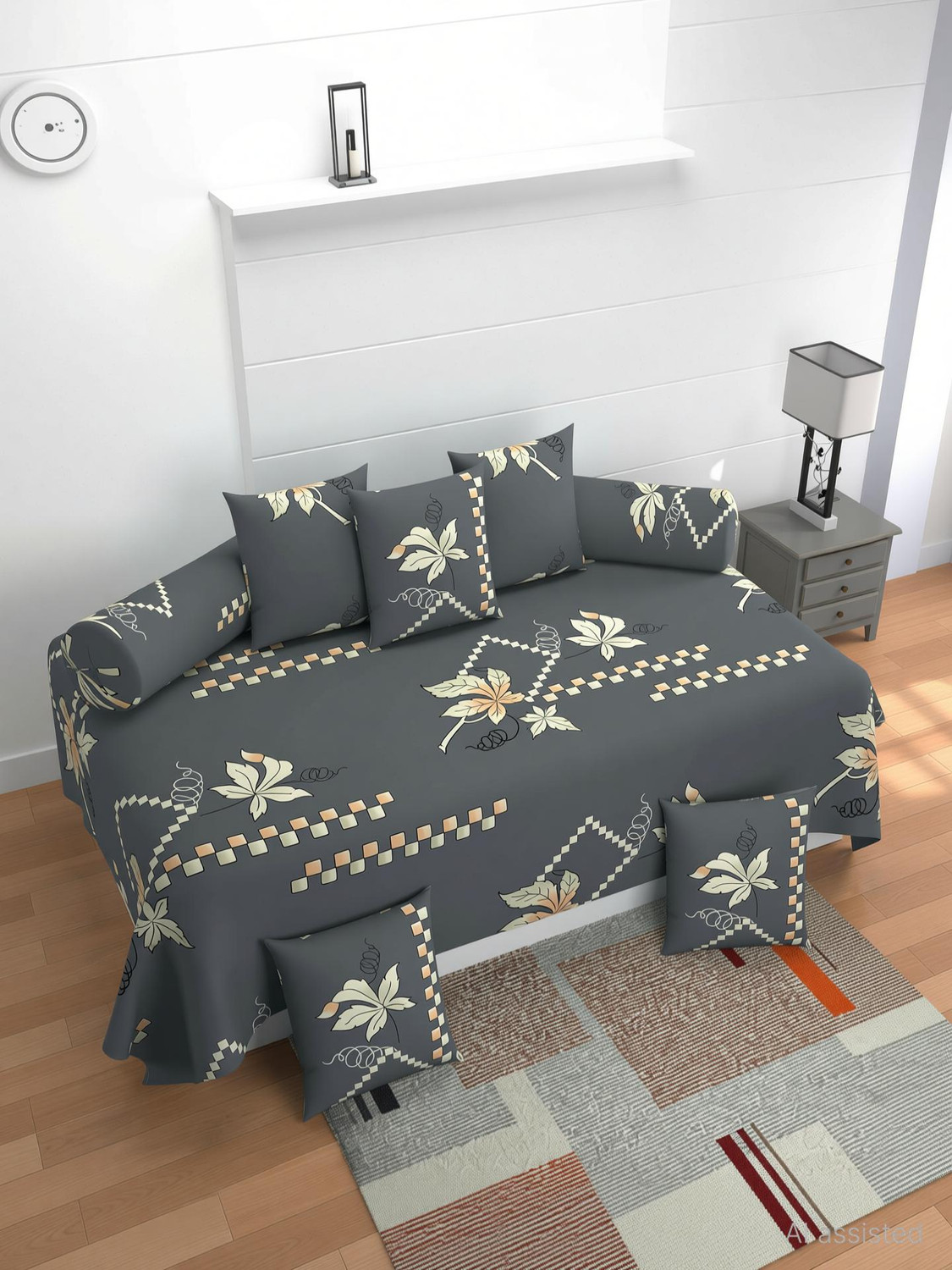 Image of CHHILAKIYA Cotton Floral Diwan Set