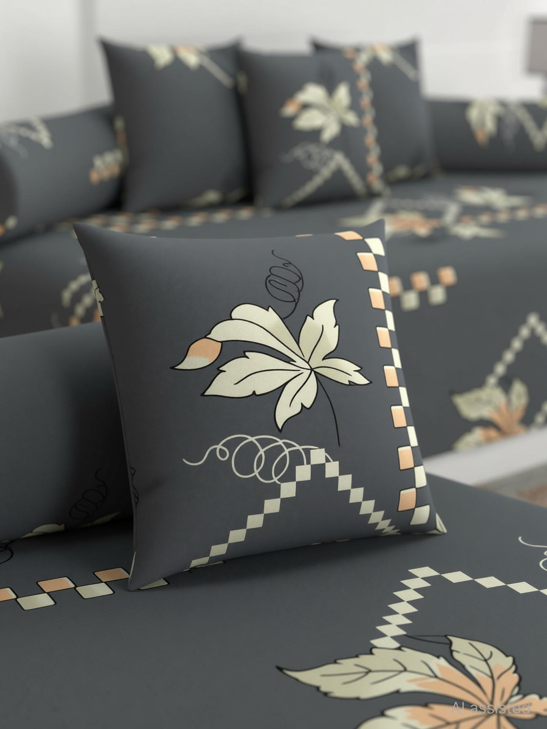 Image of CHHILAKIYA Cotton Floral Diwan Set