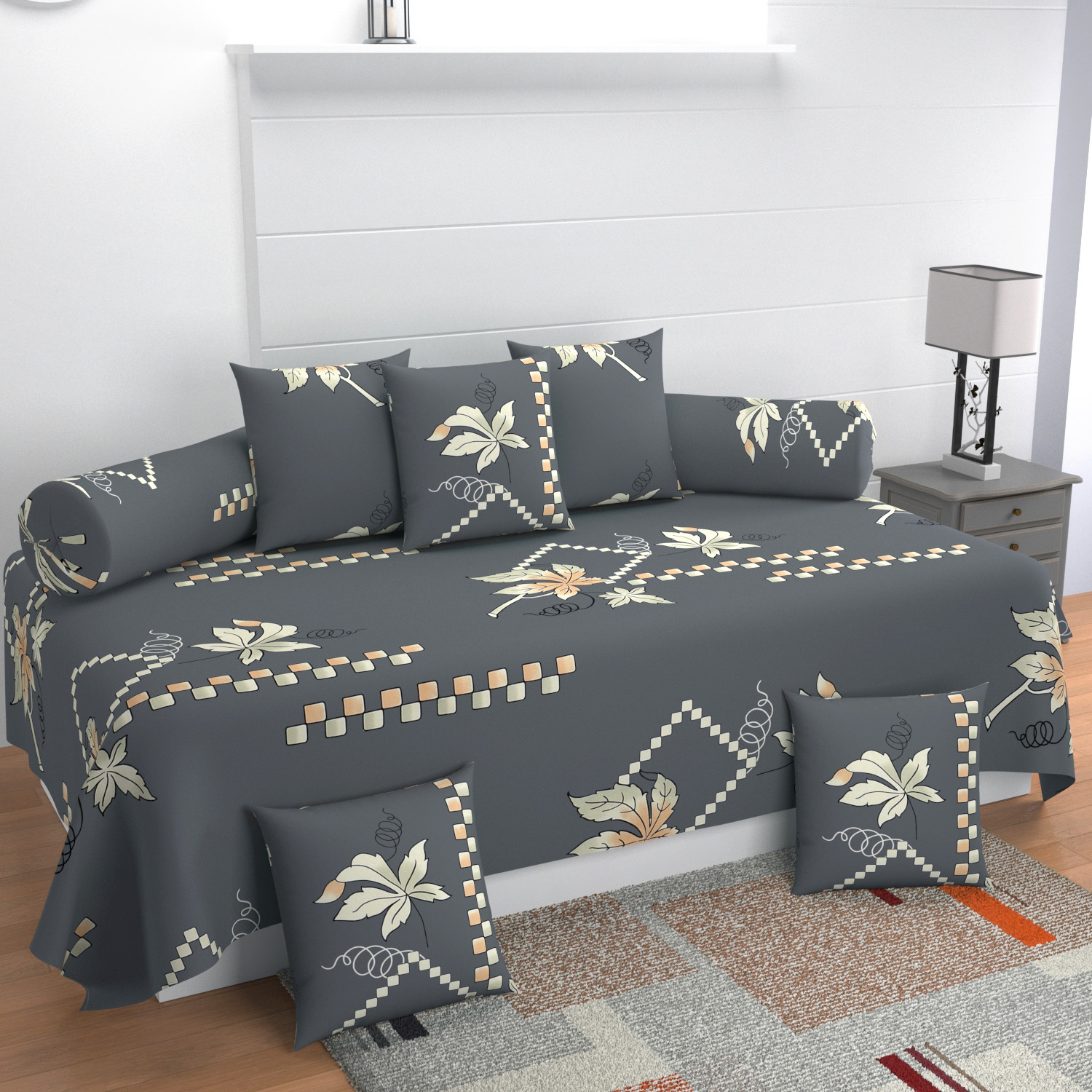 Image of CHHILAKIYA Cotton Floral Diwan Set