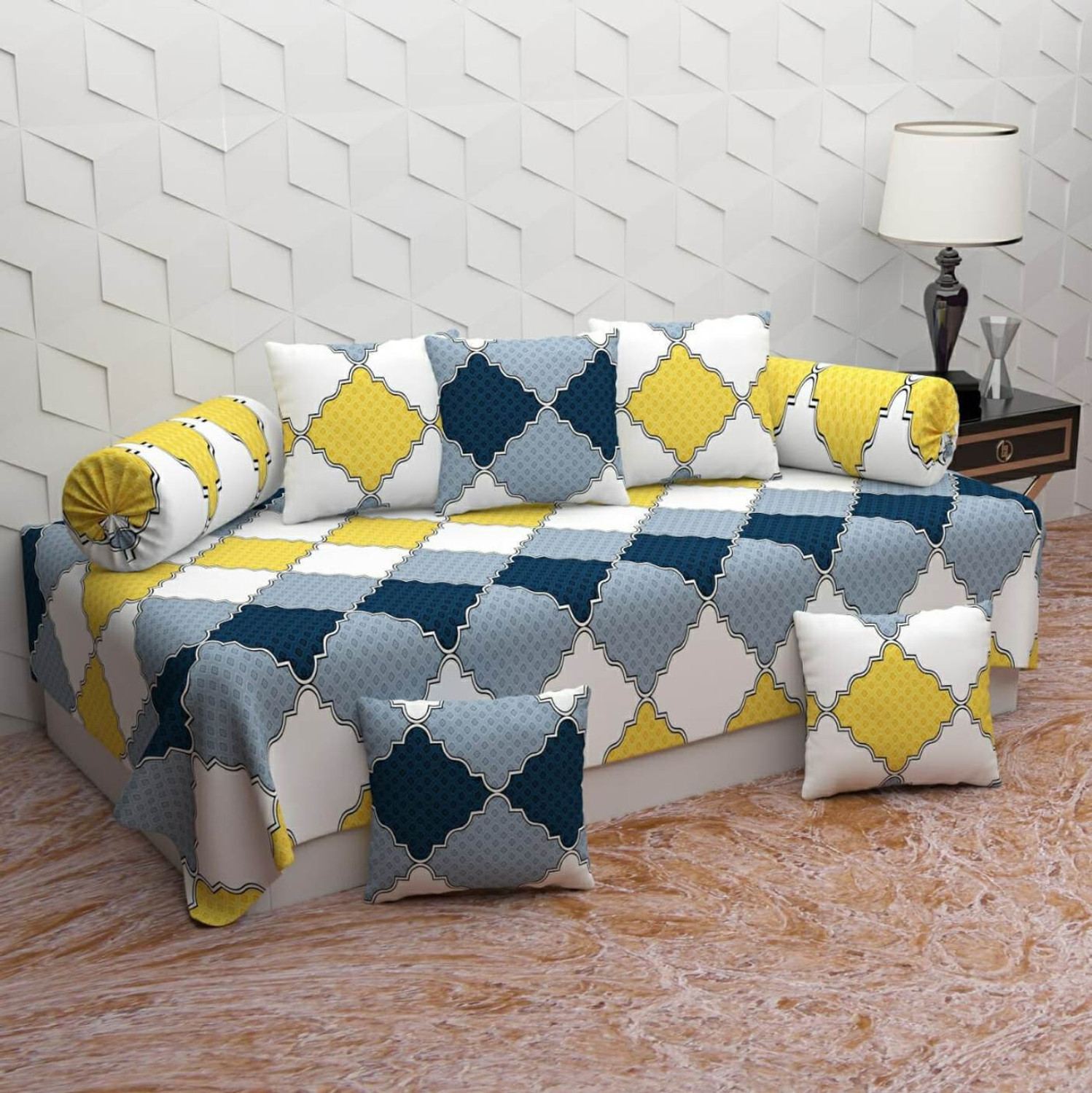 Image of BRUKSTYLEY Cotton Abstract Diwan Set