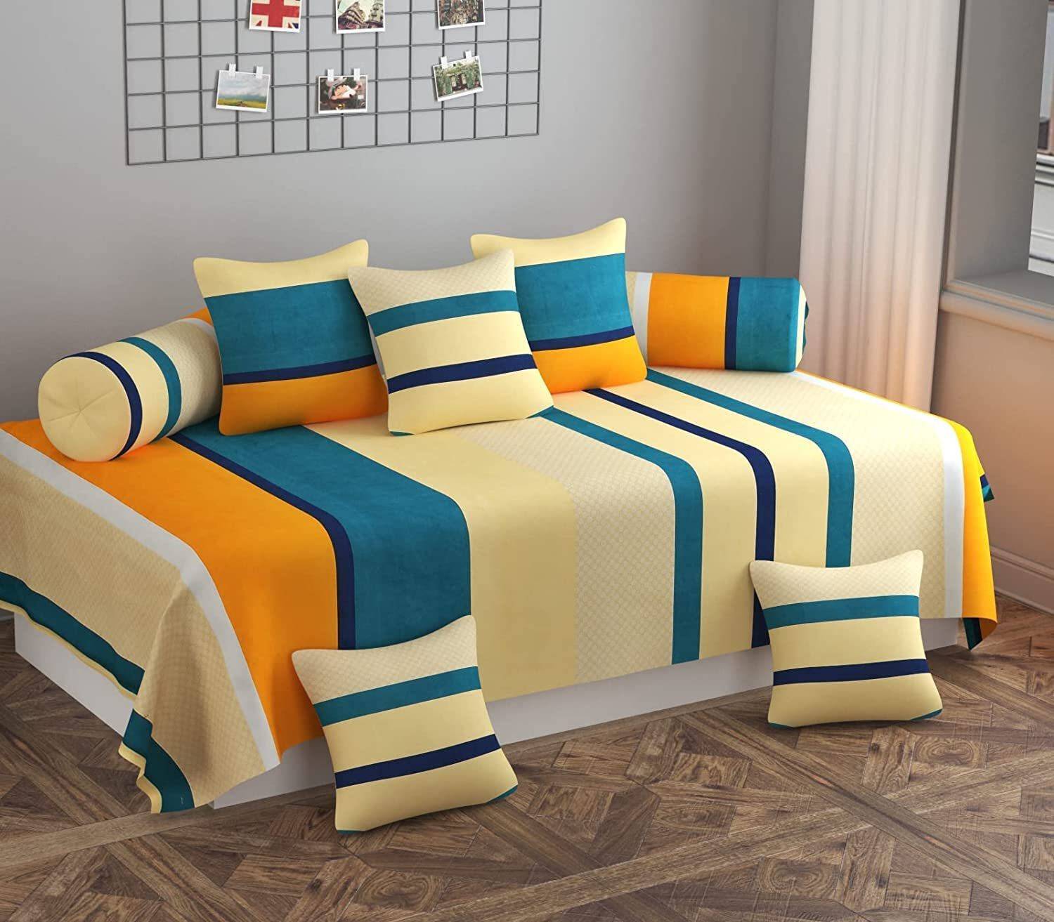 Amrange Polycotton Striped Diwan Set
