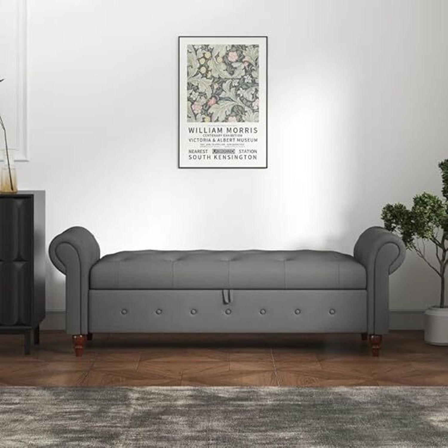 Image of Friends Life CLASSIC LIVING TUFTED CUSION DESIGN 3 SEATER BENCH /OTTOMAN / SOFA FOR HOME Solid Wood Diwan
