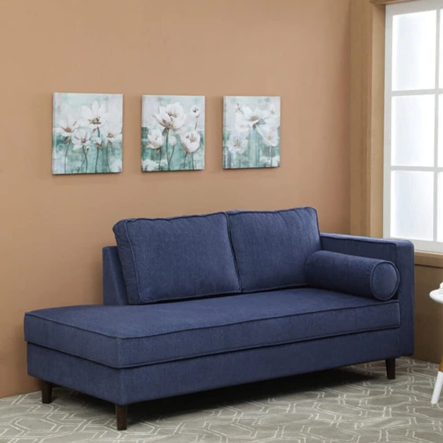 Image of DMKDecor Right arm Chaise Lounger Settee for livingroom Bedroom Office Hotel Fabric Diwan